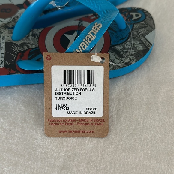 HAVAIANAS Boys Blue Captain America Flip Flops - Picture 10 of 10